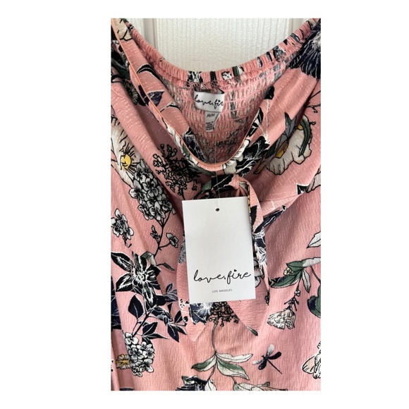 NWT Love, Fire Floral Pink Strapless Dress - Picture 4 of 4